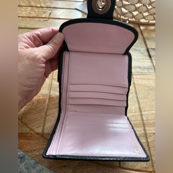 Coach Black Leather Wallet with Gold Accents - Picture 3 of 4